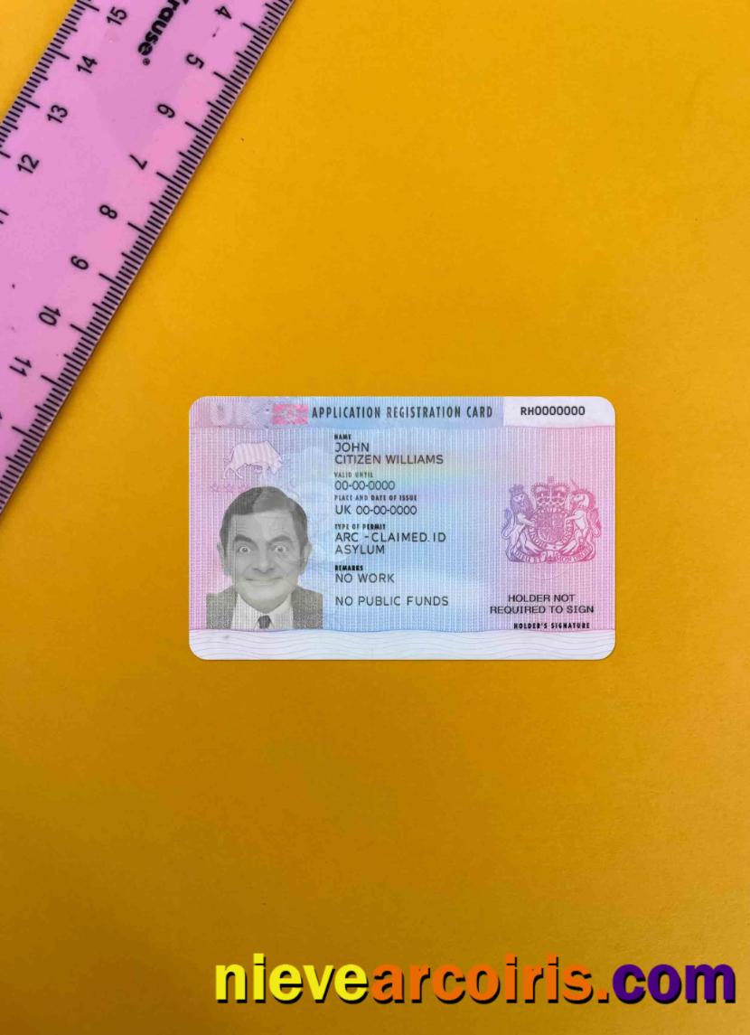 UK application registration card photolook